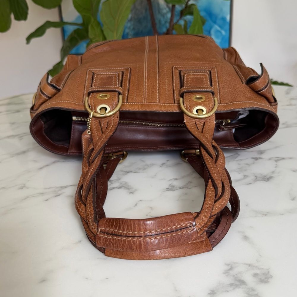 Coach Vintage Y2K Soho Mia Braided Strap Leather Shoulder Tote Bag Tobacco 10049 - Picture 9 of 16